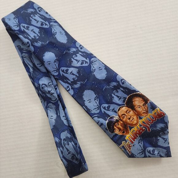 Three Stooges Men's Tie Necktie Moe Larry Curly USA Collectible 2004 - Picture 1 of 10